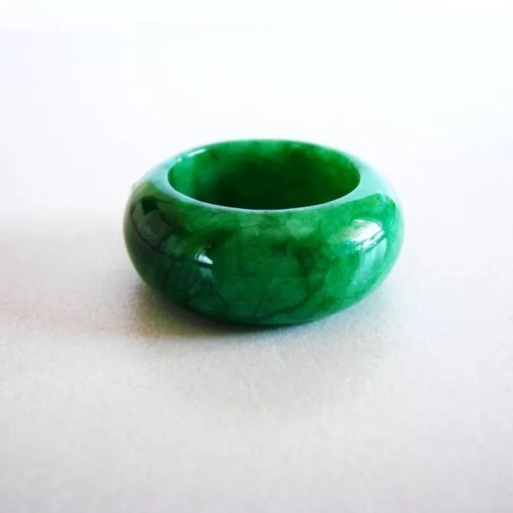 Natural Jadeite Jade Ring Grade A /Size: 8